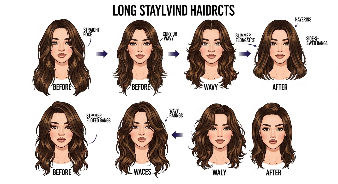 Chubby Face Long Layered Haircuts