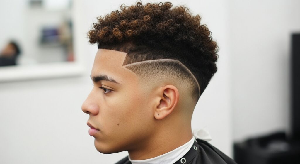 close-up of low taper fade at neckline