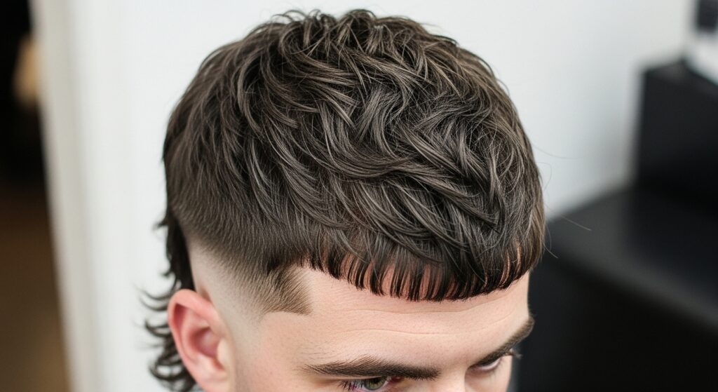 barber crafting a mullet fade haircut