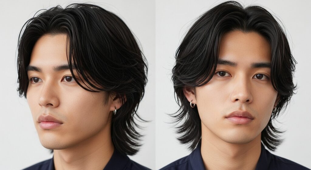 Mid-length haircut with chin-length layers