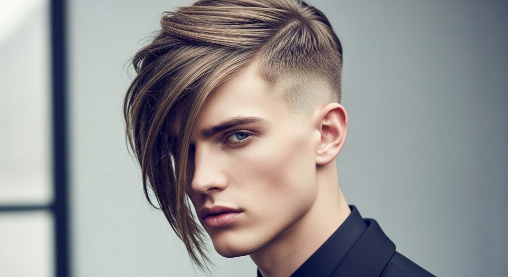 Angled bob with long front pieces