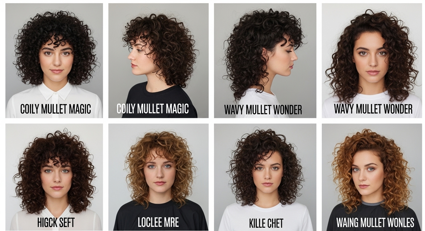 curly hair mullet