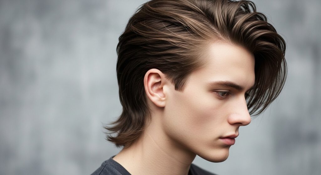 side part long layered hairstyle for diamond face shape