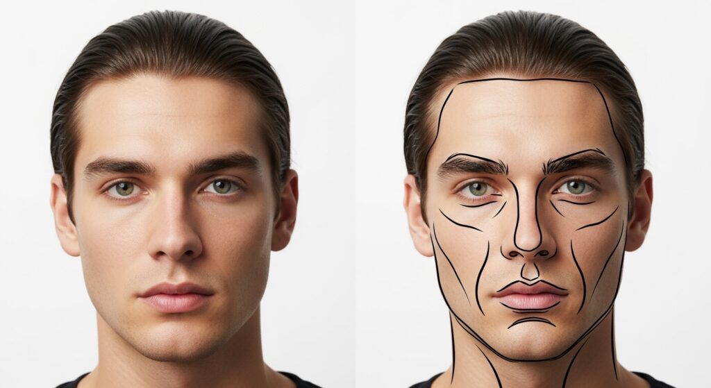 How to identify an oval face shape for men