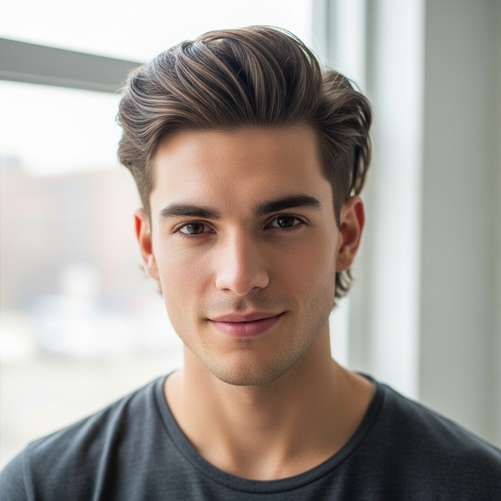 Textured long crew cut for thick hair