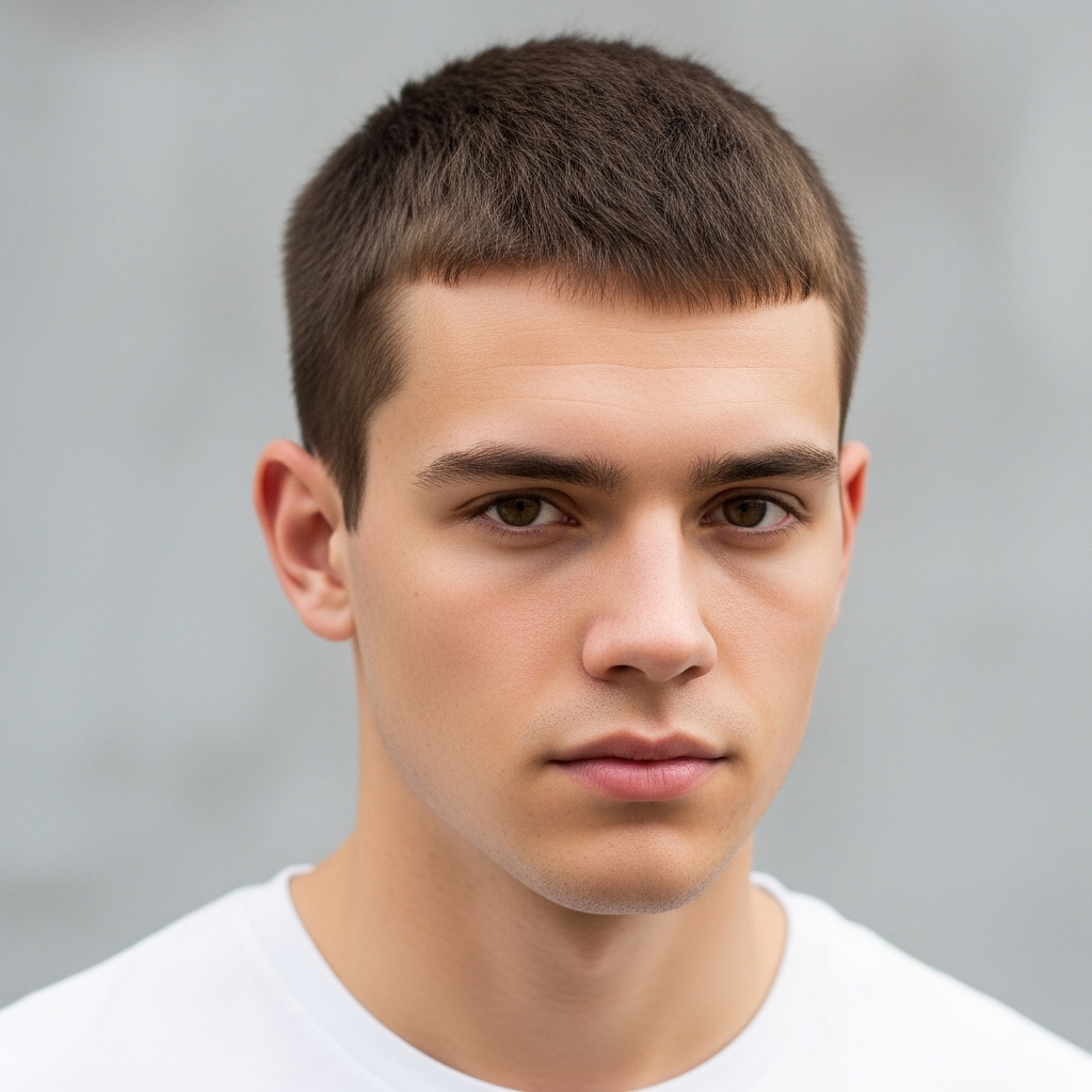 Uniform men's crew cut without fade