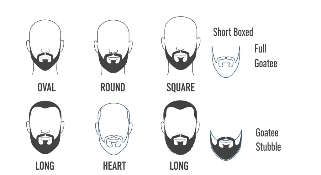  Face shape chart with beard suggestions