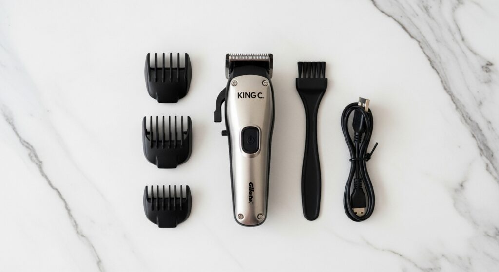 King C Gillette beard trimmer with accessories
