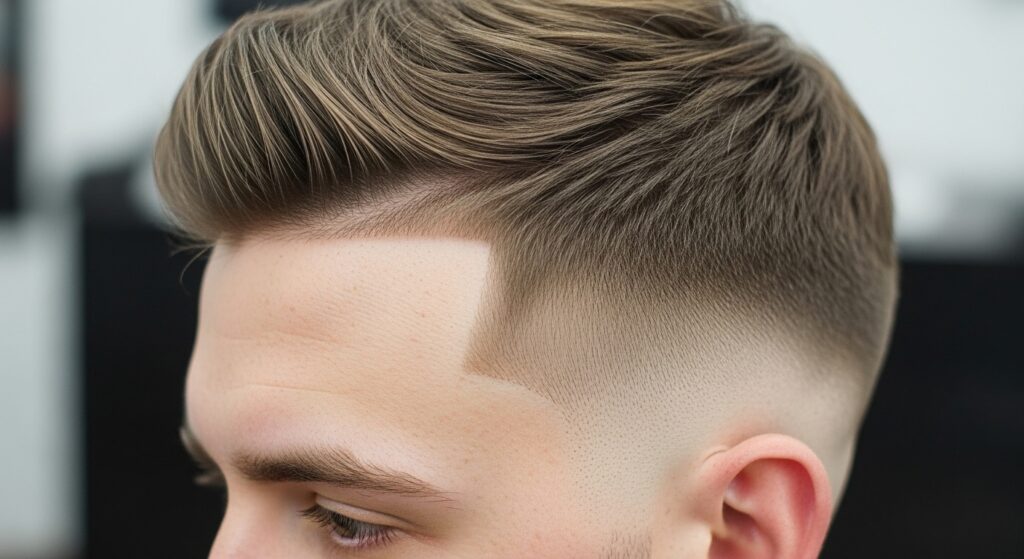 Low taper fade on straight hair with a clean finish