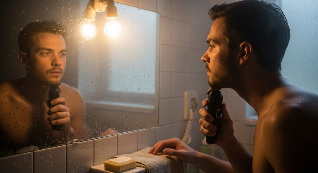 Philips Norelco Multigroom Series 9000 in use by man with trimmed beard