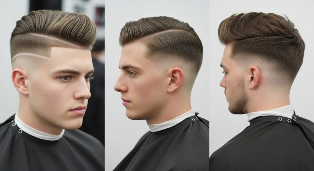 Low, mid, and high fade haircut comparison