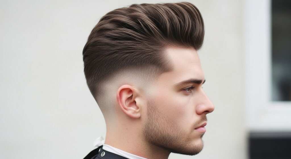 coupe taper mid homme avec dessus coiffé