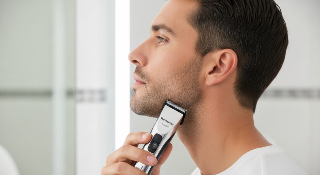 Panasonic ER-GB80-S trimming beard at home