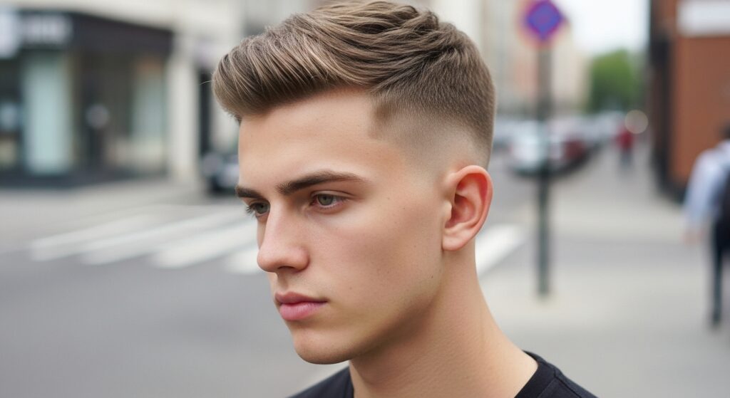French cropped hairstyle for men.
