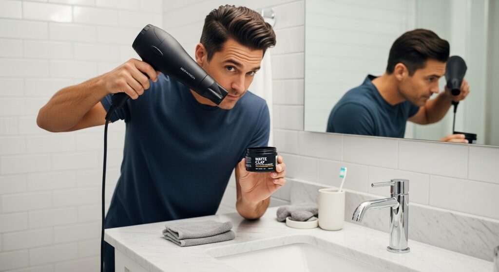 men’s hairstyling tools for brush up hairstyle.