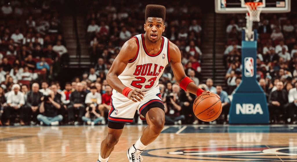 Basketball player sporting a high flat top haircut.