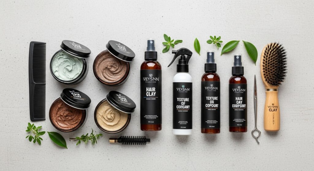 A hair product that is used to style medium fade haircut is shown.