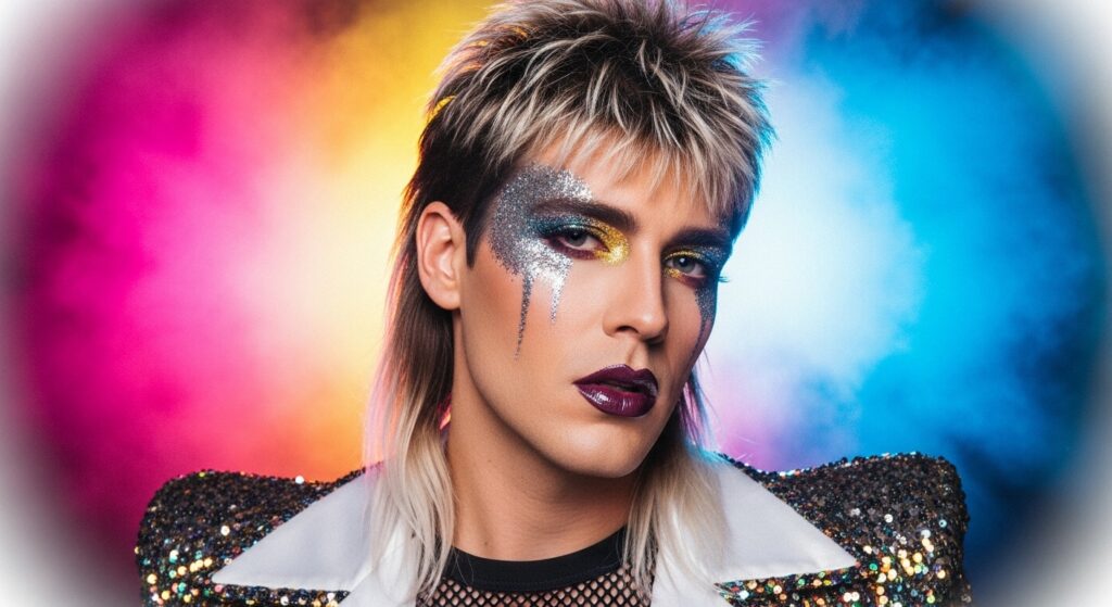 “70s men’s glam rock hairstyle inspiration”)