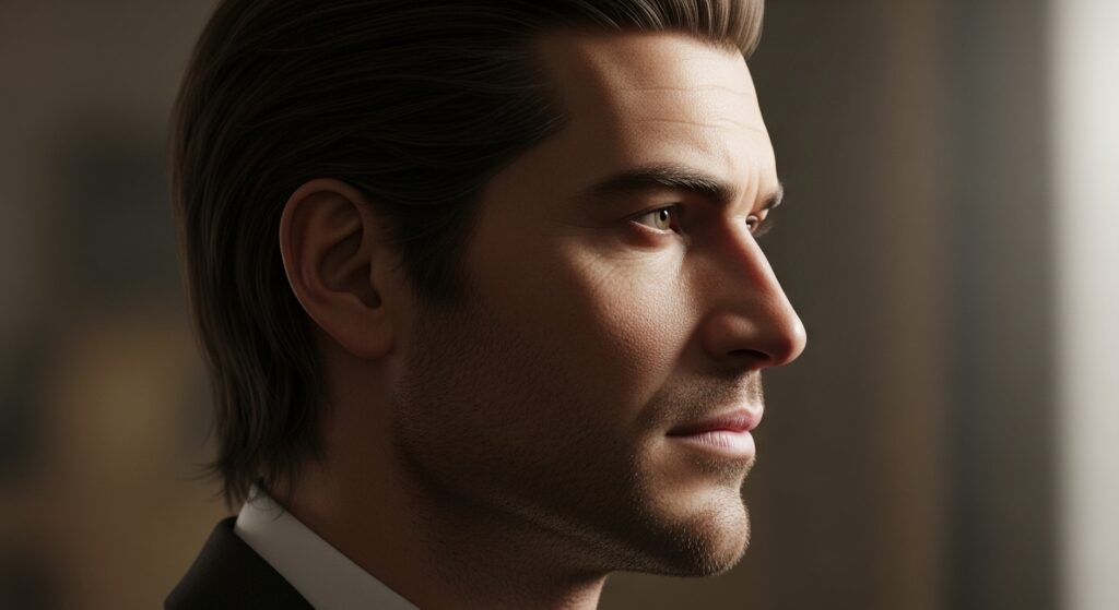 medium length hairstyle on square face shape.