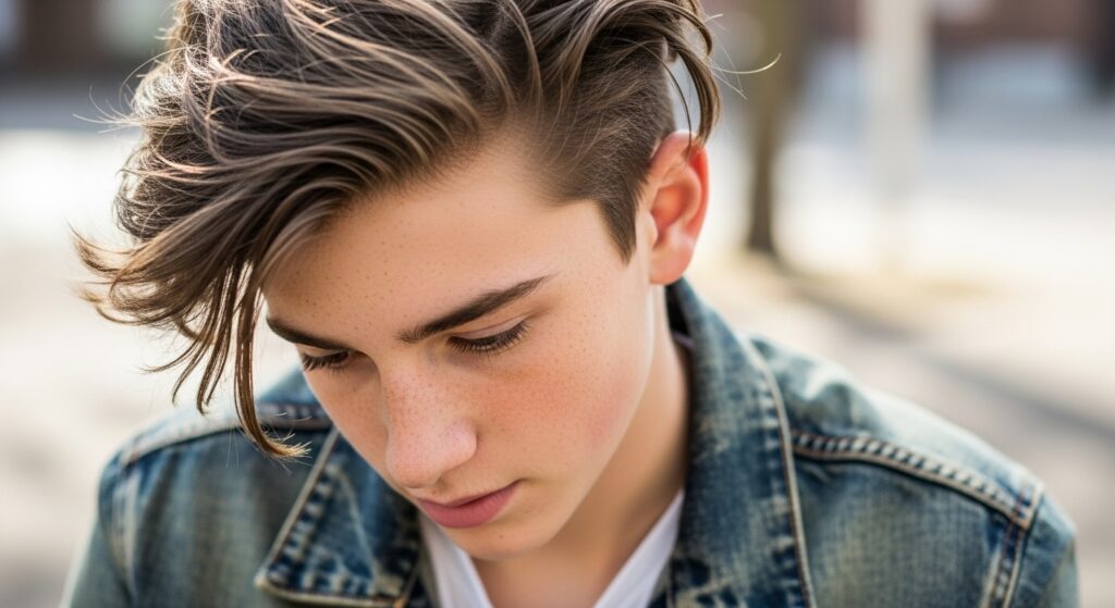 messy textured haircut for teen boys 2025